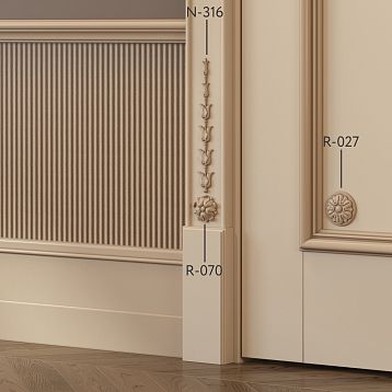 Деревянная розетка в виде цветка R-070 в интерьере