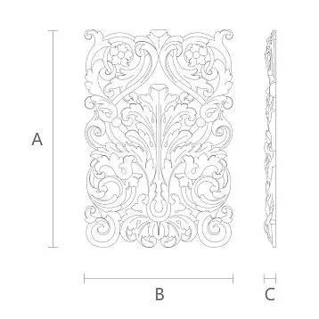 Накладка N-060-2 из дуба или бука с  резьбой по дереву
