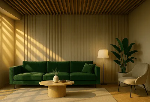 Декоративные шпонированные рейки МДФ в современном интерьере