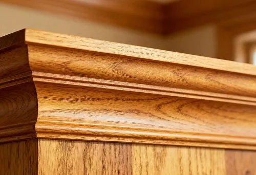 Натуральный погонаж из бука с глянцевым покрытием.