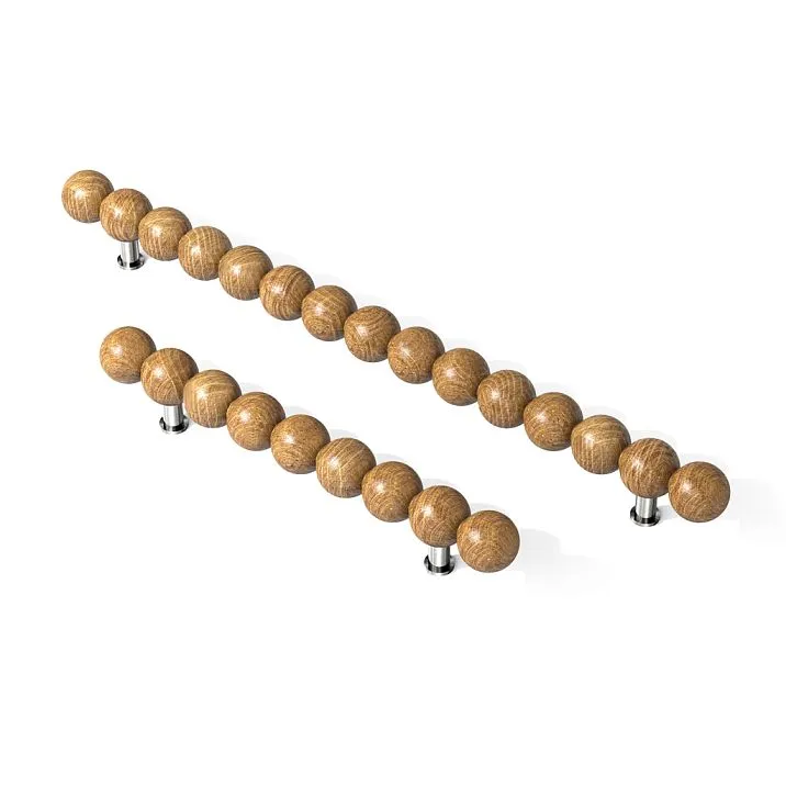 Детальный вид сферических элементов мебельной ручки Atlas HL-071 из бука