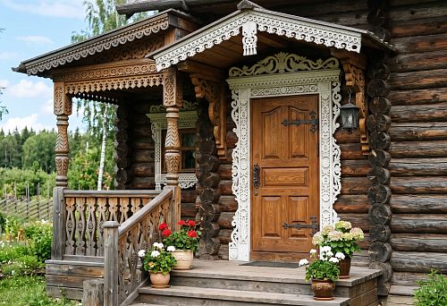 Резные наличники для дверей и крыльца: как оформить входную группу деревянного дома