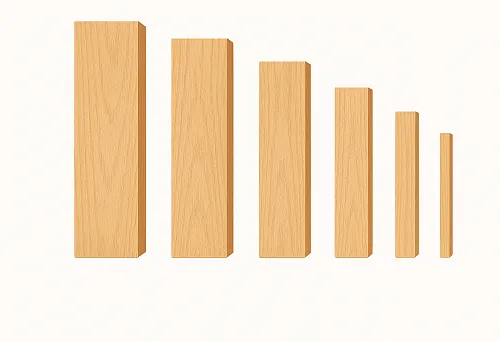 Разно размерные деревянные рейки для покупки в Новосибирске