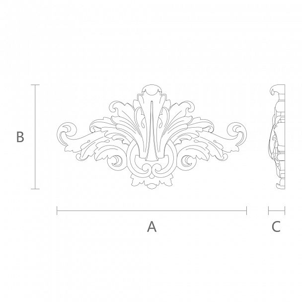 Изысканная резная накладка из дерева для декора интерьера чертеж