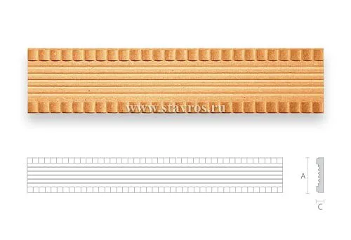 Декоративная деревянная планка с геометрическим узором для архитектурного обрамления