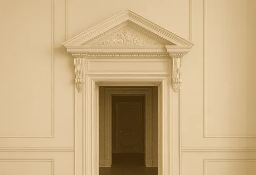 Белый резной сандрик с декоративным орнаментом