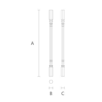 Балясина для лестницы L-095 из дерева в готическом стиле чертеж