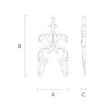 1 - Резная накладка N-036 (A=360 B=218 C=20 мм) - 2sht
