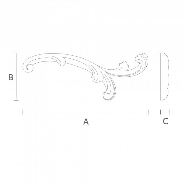Декоративный элемент из дерева с резьбой по краям чертеж