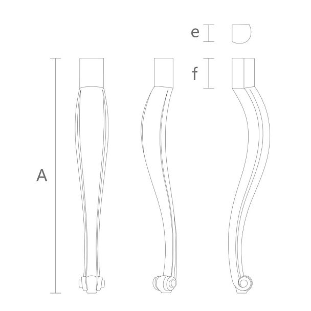 Деревянные ножки с чертежом для стола изогнутые