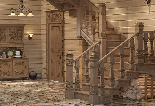 Оформление частного дома в старинном русском стиле