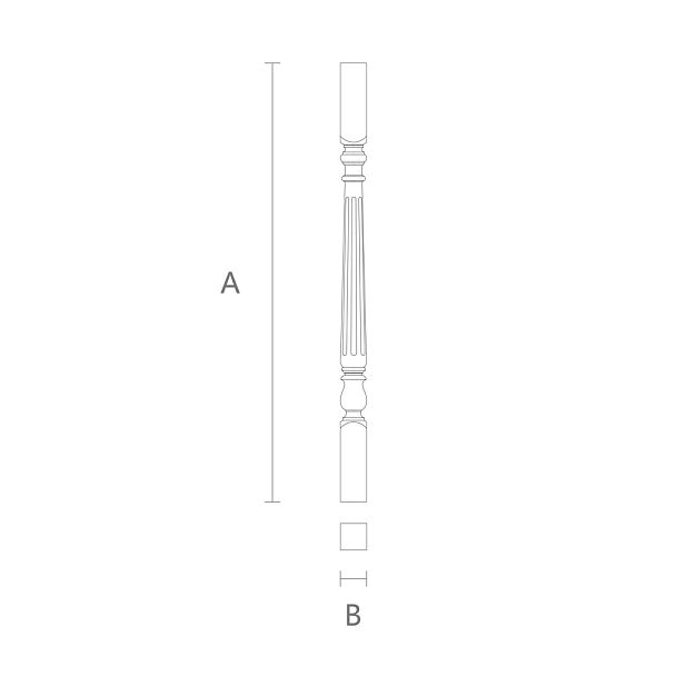 Балясина из натурального дерева с фрезеровкой L-058-1 чертеж