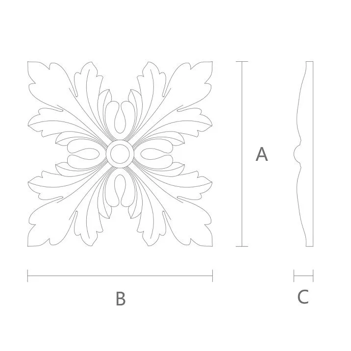 Резной элемент из полиуретана в виде розетки – стильная лепнина на стенах и украшение потолка RPU-053, отделочный декор