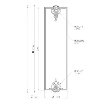 Комплект лепного декора CPU-1-2 из полиуретана премиум-класса в стиле неоклассика