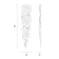 Накладка из дерева с резным узором в виде листьев и гроздей - накладка N-253L чертеж