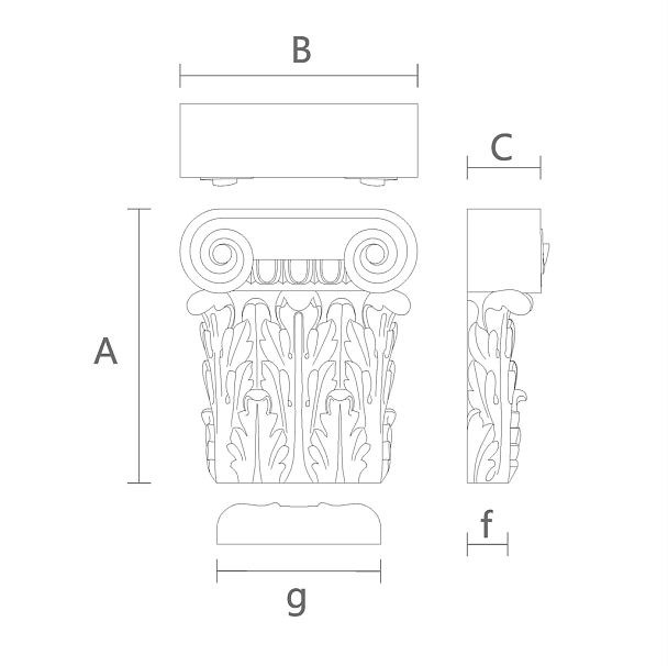 Капитель KL-017 Как Элемент Архитектурного Декора чертеж