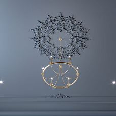 Центральный потолочный декор CPU-P5 вокруг люстры крупным планом