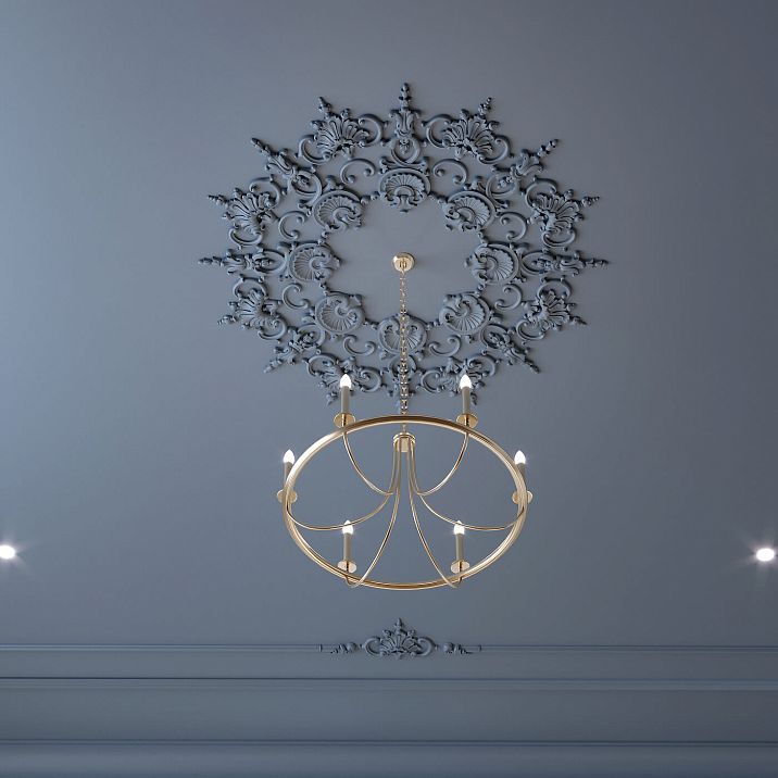 Центральный потолочный декор CPU-P5 вокруг люстры крупным планом