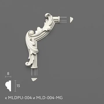Лепнина из полиуретана MLDPU-4U-2.1L. Декор для молдингов. Изображение 699555335ca1f