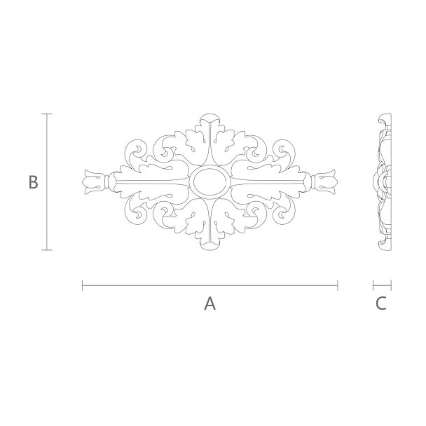 Элегантная резная накладка N-131 чертеж