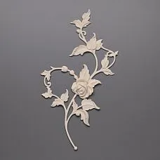 Накладка NPU-469L полиуретановая с детализированным рельефом листьев и розы фото