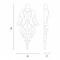 Накладной элемент из дерева с резными цветами N-344 чертеж