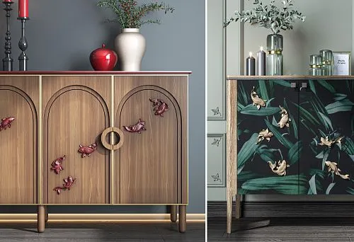 Две дизайнерские тумбы с выразительными фасадами