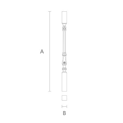 Балюстрада лестницы с балясинами L-040 из дерева чертеж
