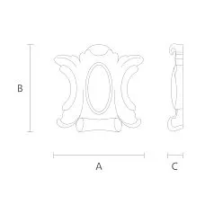 Резной декор из дерева N-115 в классическом стиле для интерьера чертеж