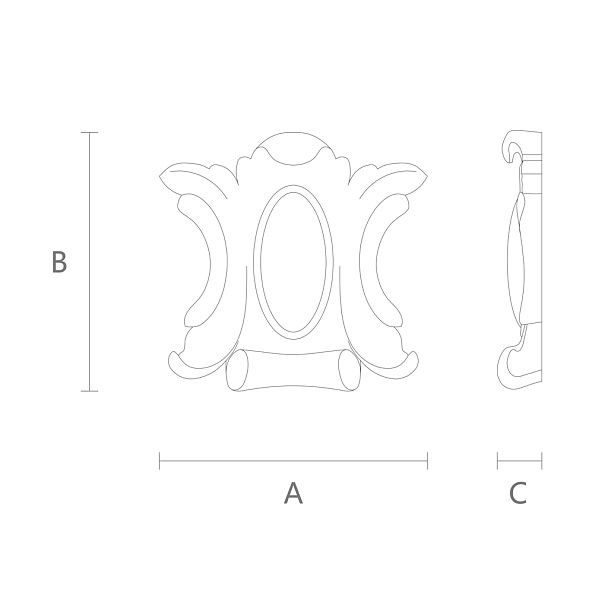 Резной декор из дерева N-115 в классическом стиле для интерьера чертеж