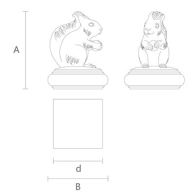 Навершие на столб L-066 в виде шара или шишки с белкой чертеж