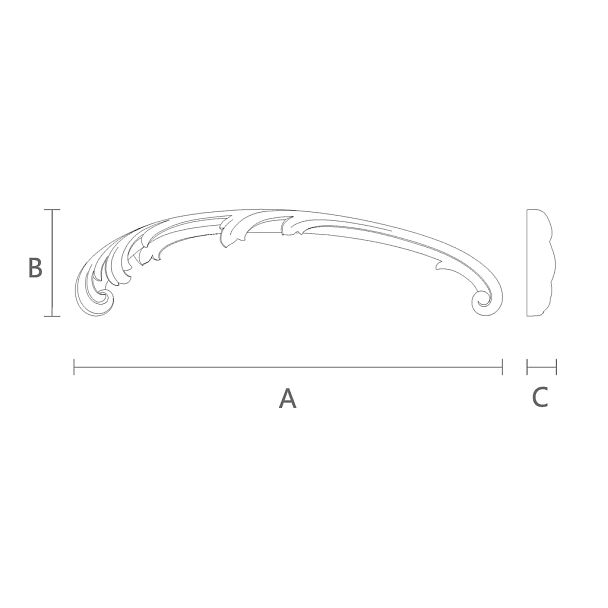Декоративный элемент из дерева, резной, для создания уюта и гармонии в интерьере - декоративная накладка N-429L чертеж