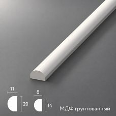 Молдинг MLD-M-027 полукруглого сечения на белом фоне