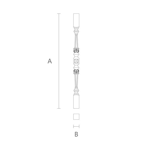 Балясина для лестницы L-025 из дерева, которая придаст вашей лестнице стиль чертеж