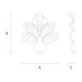 Декор для мебели в виде резной накладки N-108 из дерева чертеж
