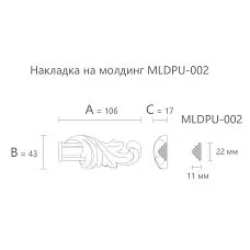 Лепнина из полиуретана NPU-363.1R. Декор для молдингов. Изображение 69955001a36d2
