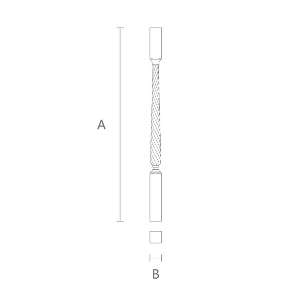 Балясина для лестницы L-038 из дерева - изящество и оригинальность в интерьере чертеж