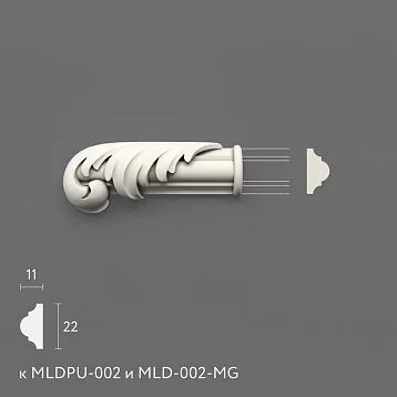 Лепнина из полиуретана NPU-436.1L 85×34×16 мм