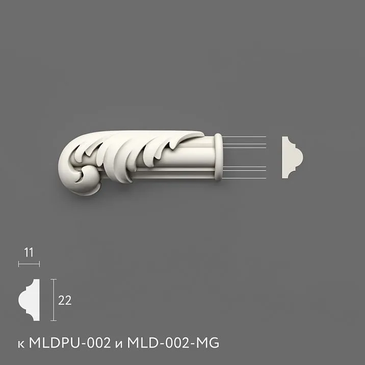 Лепнина из полиуретана NPU-436.1L. Декор для молдингов. Изображение 69943f47953b8