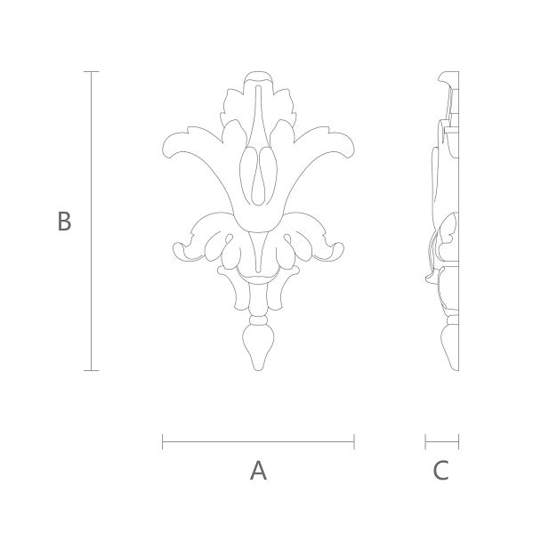Накладной элемент декора N-112 из дерева черетеж