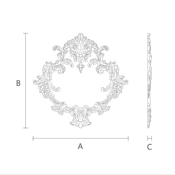 Деревянный декор с рельефной резьбой N-462.1 чертеж