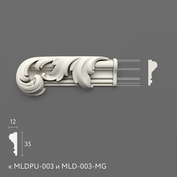 Лепнина из полиуретана NPU-435.1L. Декор для молдингов. Изображение 69955278742b6