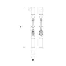 Схема чертежа лестничного столба Схема чертежа лестничного столба